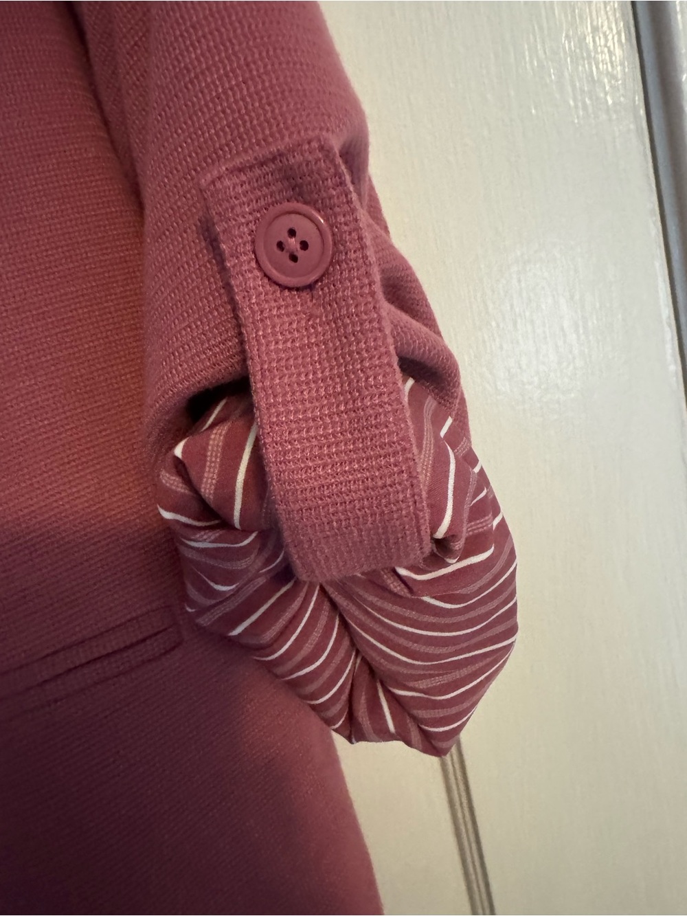 41 Hawthorn Natalie Knit Blazer 2X Mauve Pink Roll Tab Sleeve Career Jacket - Picture 5 of 5